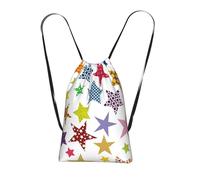 YWPCOIUYB Bright Colored Stars, Drawstring Sackpack Unisex String Bag Sport Gym Bag Casual Daypack Foldable Drawstring Backpack