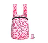 YWPCOIUYB Bright Pink Leopard Skin Pattern, Foldable Storage Backpack Unisex Sackpack Sport Gym Bag Casual Daypack
