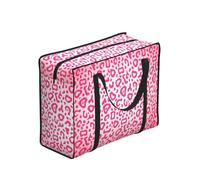 YWPCOIUYB Bright Pink Leopard Skin Pattern,Large Capacity Storage Bag Portable Shopping Bags Reusable Foldable Grocery Bags