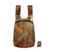 YWPCOIUYB Brown Rust Colorful Metal Rusty, Foldable Storage Backpack Unisex Sackpack Sport Gym Bag Casual Daypack