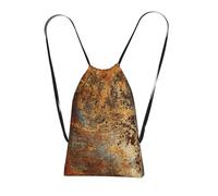 YWPCOIUYB Brown Rust Colorful Metal Rusty Steel Iron Structure, Drawstring Sackpack Unisex String Bag Sport Gym Bag Casual Daypack Foldable Drawstring Backpack
