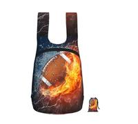 YWPCOIUYB Burning American Football In Fire, Foldable Storage Backpack Unisex Sackpack Sport Gym Bag Casual Daypack
