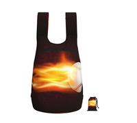 YWPCOIUYB Burning Baseball Fire Flame Pattern, Foldable Storage Backpack Unisex Sackpack Sport Gym Bag Casual Daypack