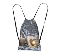 YWPCOIUYB Candle Winter, Drawstring Sackpack Unisex String Bag Sport Gym Bag Casual Daypack Foldable Drawstring Backpack