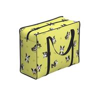 YWPCOIUYB Cartoon Boston Terrier Dog,Large Capacity Storage Bag Portable Shopping Bags Reusable Foldable Grocery Bags
