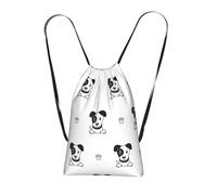 YWPCOIUYB Cartoon Character Jack Russell Terrier Animal, Drawstring Sackpack Unisex String Bag Sport Gym Bag Casual Daypack Foldable Drawstring Backpack