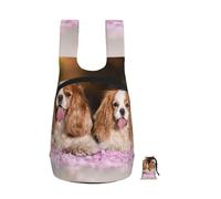 YWPCOIUYB Cavalier King Charles Spaniel White Brown Dogs, Foldable Storage Backpack Unisex Sackpack Sport Gym Bag Casual Daypack
