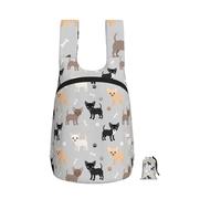 YWPCOIUYB Chihuahua Paws And Bones, Foldable Storage Backpack Unisex Sackpack Sport Gym Bag Casual Daypack