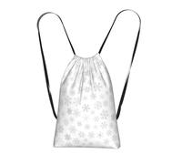 YWPCOIUYB Christmas Snowflakes Winter Snowflake, Drawstring Sackpack Unisex String Bag Sport Gym Bag Casual Daypack Foldable Drawstring Backpack