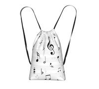 YWPCOIUYB Clef Music Notes Sheet Symbol Treble Abstract, Drawstring Sackpack Unisex String Bag Sport Gym Bag Casual Daypack Foldable Drawstring Backpack