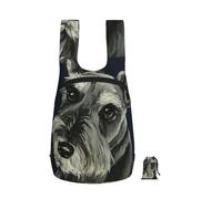 YWPCOIUYB Colorful Oil Cute Schnauzer Dogs, Foldable Storage Backpack Unisex Sackpack Sport Gym Bag Casual Daypack