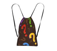 YWPCOIUYB Colorful Question Mark, Drawstring Sackpack Unisex String Bag Sport Gym Bag Casual Daypack Foldable Drawstring Backpack