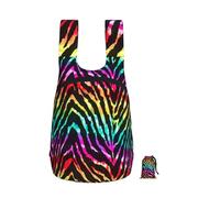 YWPCOIUYB Colorful Rainbow Zebra, Foldable Storage Backpack Unisex Sackpack Sport Gym Bag Casual Daypack