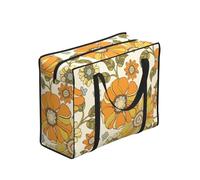 YWPCOIUYB Colorful Retro 70S Flower,Large Capacity Storage Bag Portable Shopping Bags Reusable Foldable Grocery Bags