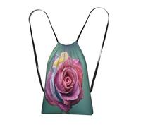 YWPCOIUYB Colorful Rose Romance Petals Plant, Drawstring Sackpack Unisex String Bag Sport Gym Bag Casual Daypack Foldable Drawstring Backpack