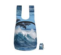 YWPCOIUYB Common Bottlenose Dolphin, Foldable Storage Backpack Unisex Sackpack Sport Gym Bag Casual Daypack
