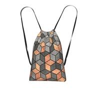YWPCOIUYB Concrete And Copper Cubes, Drawstring Sackpack Unisex String Bag Sport Gym Bag Casual Daypack Foldable Drawstring Backpack