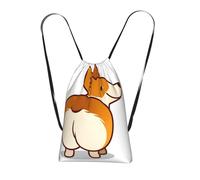 YWPCOIUYB Corgi Dog Funny Butt, Drawstring Sackpack Unisex String Bag Sport Gym Bag Casual Daypack Foldable Drawstring Backpack