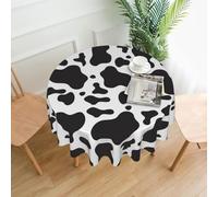 YWPCOIUYB Cow Spots Print, Round Tablecloth Waterproof Dust-Proof Tabletop Wrinkle Resistant Table Cover - 60 in