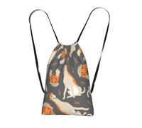 YWPCOIUYB Cute Afghan Hound, Drawstring Sackpack Unisex String Bag Sport Gym Bag Casual Daypack Foldable Drawstring Backpack