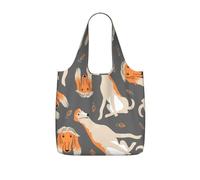 YWPCOIUYB Cute Afghan Hound,Shopping Bags Reusable Grocery Bags Foldable Tote Bags Large Capacity Storage Bag