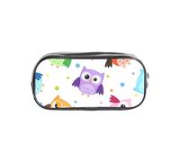 YWPCOIUYB Cute Animal Owl Print Pattern, Transparent Pencil Case Portable PVC Pen Pouch Stationery Bag for School Office