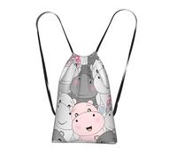 YWPCOIUYB Cute Baby Hippos, Drawstring Sackpack Unisex String Bag Sport Gym Bag Casual Daypack Foldable Drawstring Backpack