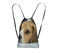 YWPCOIUYB Cute Beagle Dog Lies On Floor, Drawstring Sackpack Unisex String Bag Sport Gym Bag Casual Daypack Foldable Drawstring Backpack