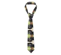 YWPCOIUYB Cute Black Labrador Dog Pattern, Neckties Men's Ties Polyester Novelty Skinny Slim Tie For Wedding Party Business