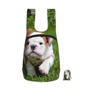 YWPCOIUYB Cute Bulldog Puppy, Foldable Storage Backpack Unisex Sackpack Sport Gym Bag Casual Daypack