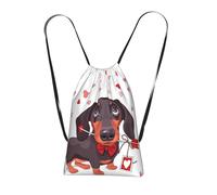 YWPCOIUYB Cute Dachshund Dog Pattern, Drawstring Sackpack Unisex String Bag Sport Gym Bag Casual Daypack Foldable Drawstring Backpack