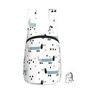 YWPCOIUYB Cute Dachshund, Foldable Storage Backpack Unisex Sackpack Sport Gym Bag Casual Daypack
