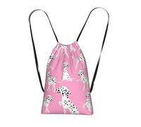 YWPCOIUYB Cute Dalmatian Dog, Drawstring Sackpack Unisex String Bag Sport Gym Bag Casual Daypack Foldable Drawstring Backpack