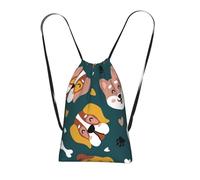 YWPCOIUYB Cute Dogs Bones Puppy Paws Colorful Love Hearts, Drawstring Sackpack Unisex String Bag Sport Gym Bag Casual Daypack Foldable Drawstring Backpack
