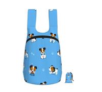 YWPCOIUYB Cute Jack Russell Terrier Dogs With Bones Pattern, Foldable Storage Backpack Unisex Sackpack Sport Gym Bag Casual Daypack