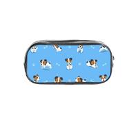 YWPCOIUYB Cute Jack Russell Terrier Dogs with Bones Pattern, Transparent Pencil Case Portable PVC Pen Pouch Stationery Bag for School Office