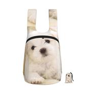 YWPCOIUYB Cute Maltese Puppy, Foldable Storage Backpack Unisex Sackpack Sport Gym Bag Casual Daypack