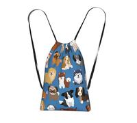 YWPCOIUYB Cute Puppies Dogs, Drawstring Sackpack Unisex String Bag Sport Gym Bag Casual Daypack Foldable Drawstring Backpack