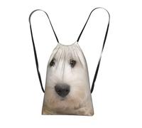 YWPCOIUYB Cute Westie Puppy, Drawstring Sackpack Unisex String Bag Sport Gym Bag Casual Daypack Foldable Drawstring Backpack