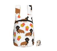 YWPCOIUYB Dachshund Hot Dog And Fries Cute Funny Food, Foldable Storage Backpack Unisex Sackpack Sport Gym Bag Casual Daypack