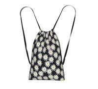 YWPCOIUYB Daisies Flowers Florals Flower Black And White Simple, Drawstring Sackpack Unisex String Bag Sport Gym Bag Casual Daypack Foldable Drawstring Backpack