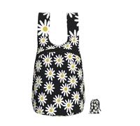 YWPCOIUYB Daisies Flowers Florals Flower Black And White Simple, Foldable Storage Backpack Unisex Sackpack Sport Gym Bag Casual Daypack