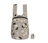 YWPCOIUYB Dalmatians And Bones On Grey, Foldable Storage Backpack Unisex Sackpack Sport Gym Bag Casual Daypack