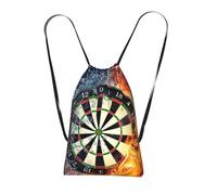 YWPCOIUYB Dart Board Target Ice Fire, Drawstring Sackpack Unisex String Bag Sport Gym Bag Casual Daypack Foldable Drawstring Backpack