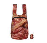 YWPCOIUYB Delicious Bacon Background, Foldable Storage Backpack Unisex Sackpack Sport Gym Bag Casual Daypack