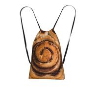 YWPCOIUYB Delicious Cinnamon Rolls Bread Pattern, Drawstring Sackpack Unisex String Bag Sport Gym Bag Casual Daypack Foldable Drawstring Backpack