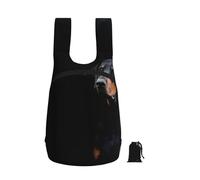 YWPCOIUYB Doberman Pinscher Pets Dogs Black Dogs Doberman, Foldable Storage Backpack Unisex Sackpack Sport Gym Bag Casual Daypack