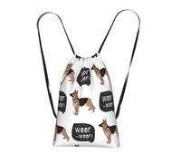 YWPCOIUYB Dog German Shepherd, Drawstring Sackpack Unisex String Bag Sport Gym Bag Casual Daypack Foldable Drawstring Backpack