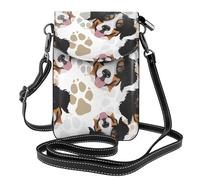 YWPCOIUYB Dog Paws Pattern Bernese Mountain Dog, Small Crossbody Bags, Cell Phone Purses For Women - PU Leather Cellphone Wallet With Credit Card Slots