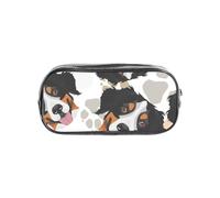YWPCOIUYB Dog Paws Pattern Bernese Mountain Dog, Transparent Pencil Case Portable PVC Pen Pouch Stationery Bag for School Office